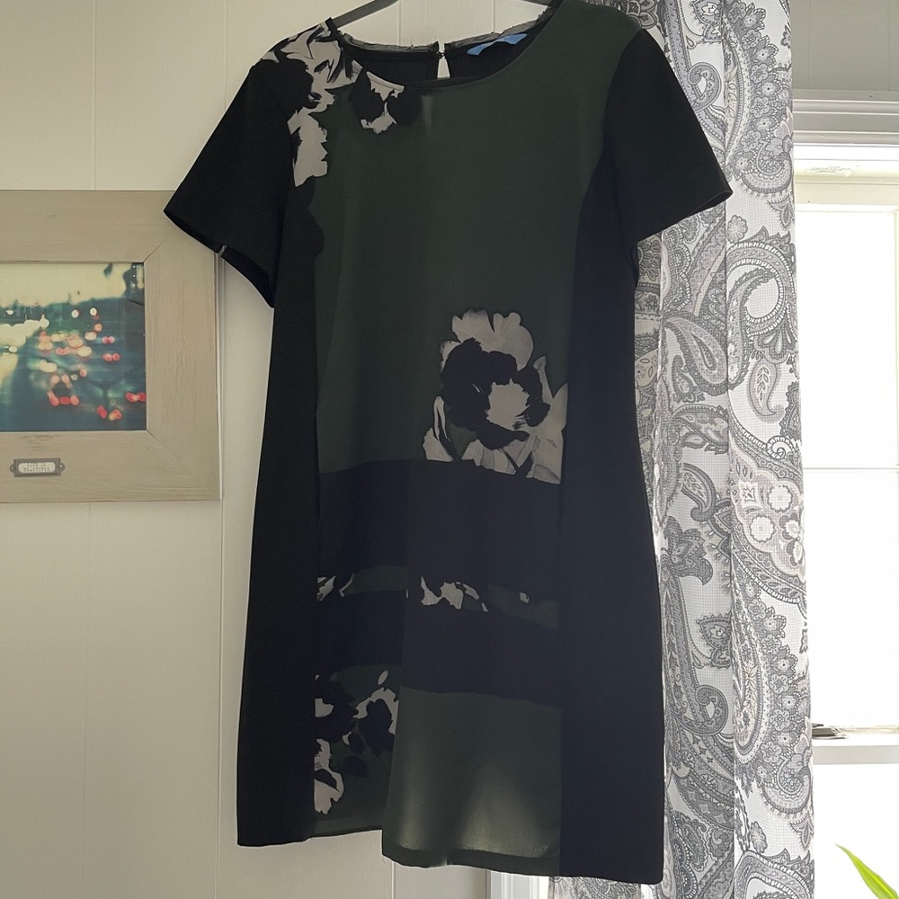 Green and black dress